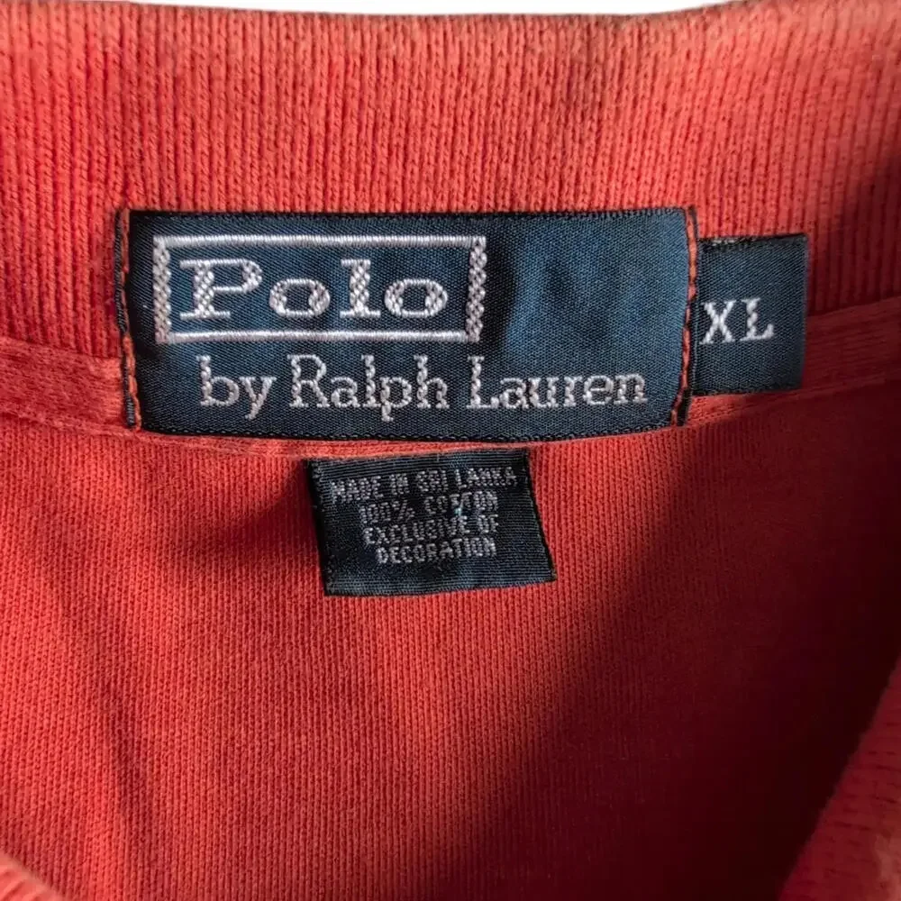 Polo‎ Ralph Lauren Polo Shirt Mens XL Orange Classic Fit Pony Logo Short Sleeve